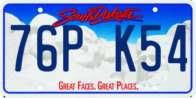 SD license plate 76PK54