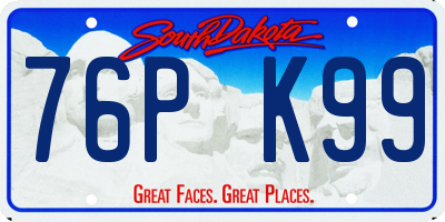 SD license plate 76PK99