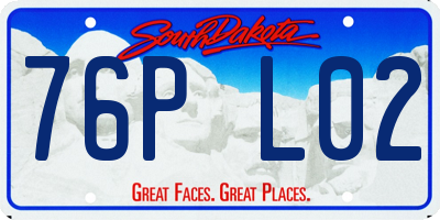SD license plate 76PL02