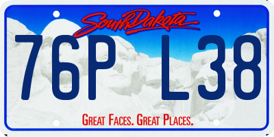 SD license plate 76PL38