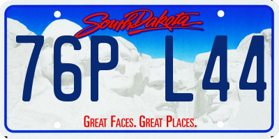 SD license plate 76PL44