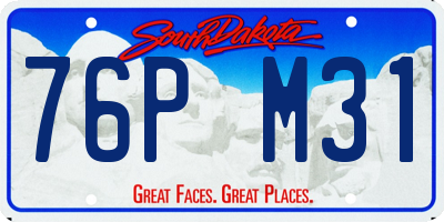SD license plate 76PM31