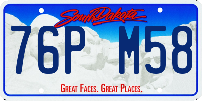 SD license plate 76PM58