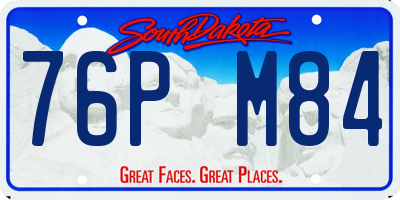 SD license plate 76PM84