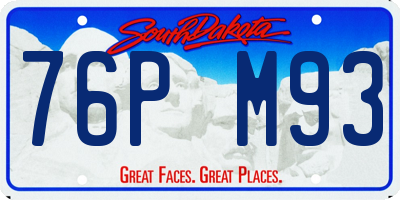 SD license plate 76PM93