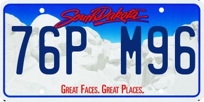 SD license plate 76PM96