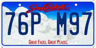 SD license plate 76PM97