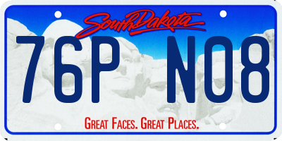 SD license plate 76PN08