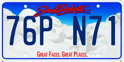 SD license plate 76PN71