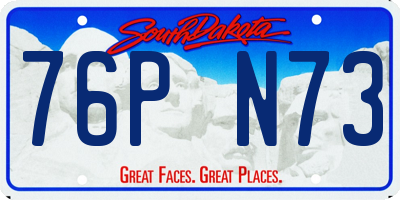 SD license plate 76PN73
