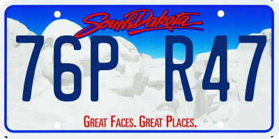 SD license plate 76PR47