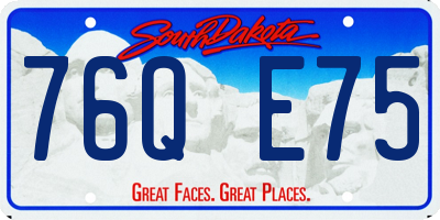 SD license plate 76QE75