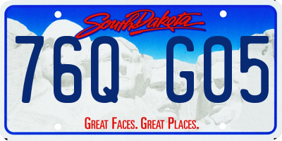 SD license plate 76QG05