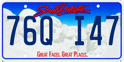 SD license plate 76QI47