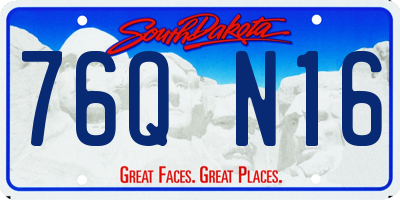 SD license plate 76QN16
