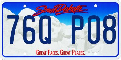 SD license plate 76QP08