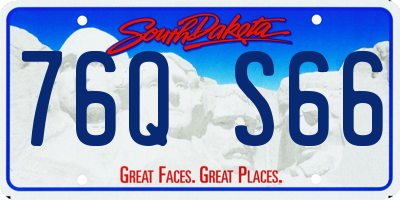 SD license plate 76QS66