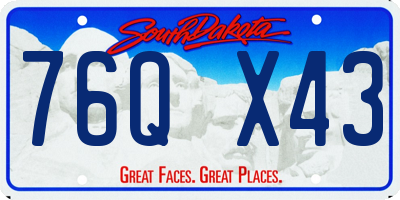 SD license plate 76QX43