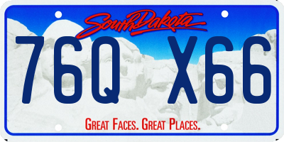 SD license plate 76QX66