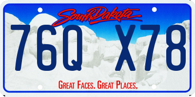 SD license plate 76QX78