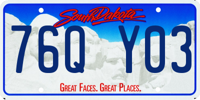 SD license plate 76QY03
