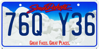 SD license plate 76QY36