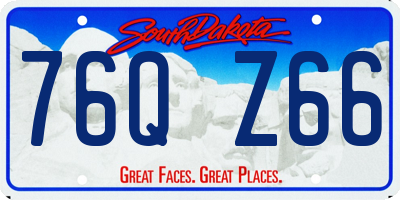 SD license plate 76QZ66