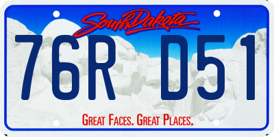 SD license plate 76RD51