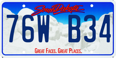 SD license plate 76WB34