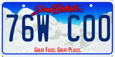 SD license plate 76WC00