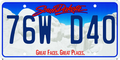 SD license plate 76WD40
