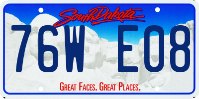 SD license plate 76WE08