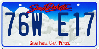SD license plate 76WE17