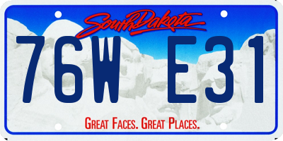 SD license plate 76WE31