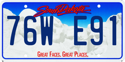 SD license plate 76WE91