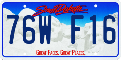 SD license plate 76WF16