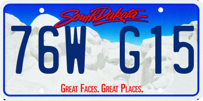SD license plate 76WG15