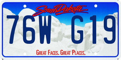 SD license plate 76WG19