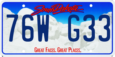 SD license plate 76WG33