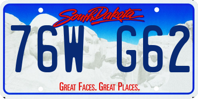 SD license plate 76WG62