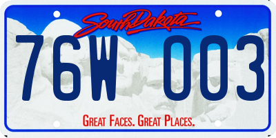 SD license plate 76WO03