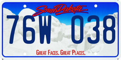 SD license plate 76WO38