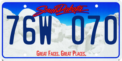 SD license plate 76WO70