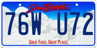 SD license plate 76WU72