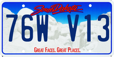 SD license plate 76WV13