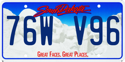 SD license plate 76WV96