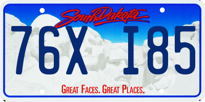 SD license plate 76XI85