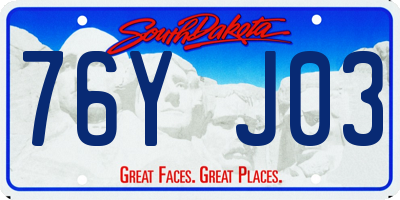 SD license plate 76YJ03