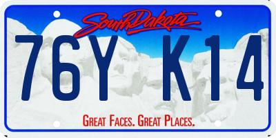 SD license plate 76YK14