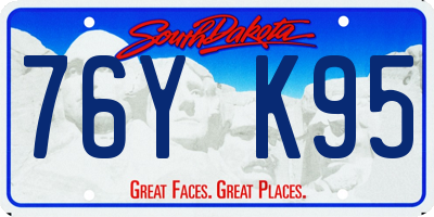SD license plate 76YK95